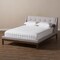 Baxton Studio Louvain Beige Upholstered Walnut-Finished Full Sized Platform Bed 146-8154 - alternate 5